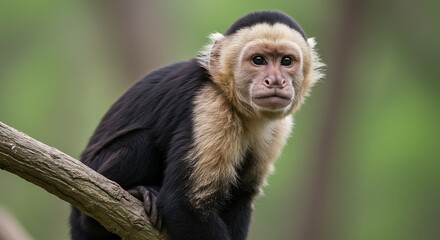 Fototapeta premium Close-Up of a Capuchin Monkey with Curious Expression 