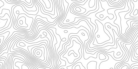 Abstract Topographic Map Lines. Monochrome Terrain Lines Art. Wavy Geographical Contour Lines