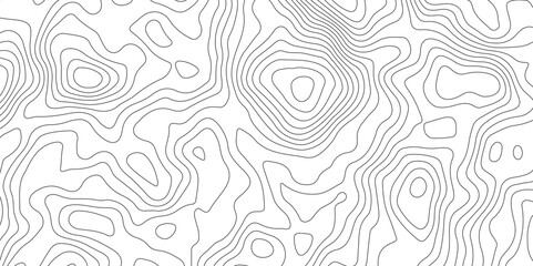 Abstract Topographic Map Lines. Monochrome Terrain Lines Art. Wavy Geographical Contour Lines