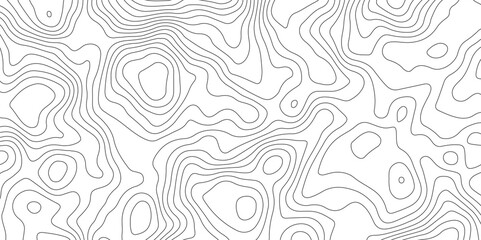 Fototapeta premium Abstract Topographic Map Lines. Monochrome Terrain Lines Art. Wavy Geographical Contour Lines