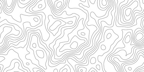 Abstract Topographic Map Lines. Monochrome Terrain Lines Art. Wavy Geographical Contour Lines
