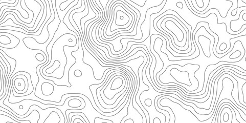 Abstract Topographic Map Lines. Monochrome Terrain Lines Art. Wavy Geographical Contour Lines