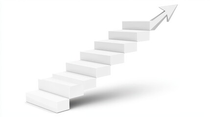 Obraz premium White Stairs Pointing Upward: Symbol of Growth and Direction in Business Achievement