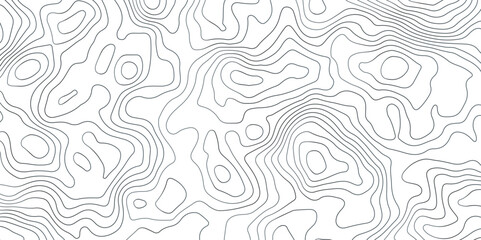 Abstract Topographic Map Lines. Monochrome Terrain Lines Art. Wavy Geographical Contour Lines