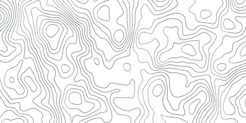 Abstract Topographic Map Lines. Monochrome Terrain Lines Art. Wavy Geographical Contour Lines