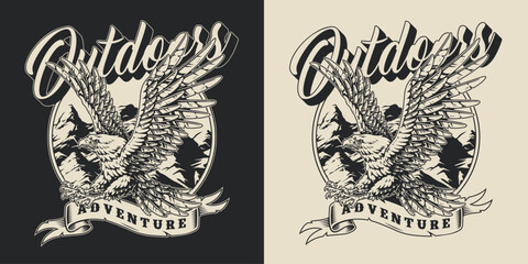 Eagle logo design for outdoor adventure theme