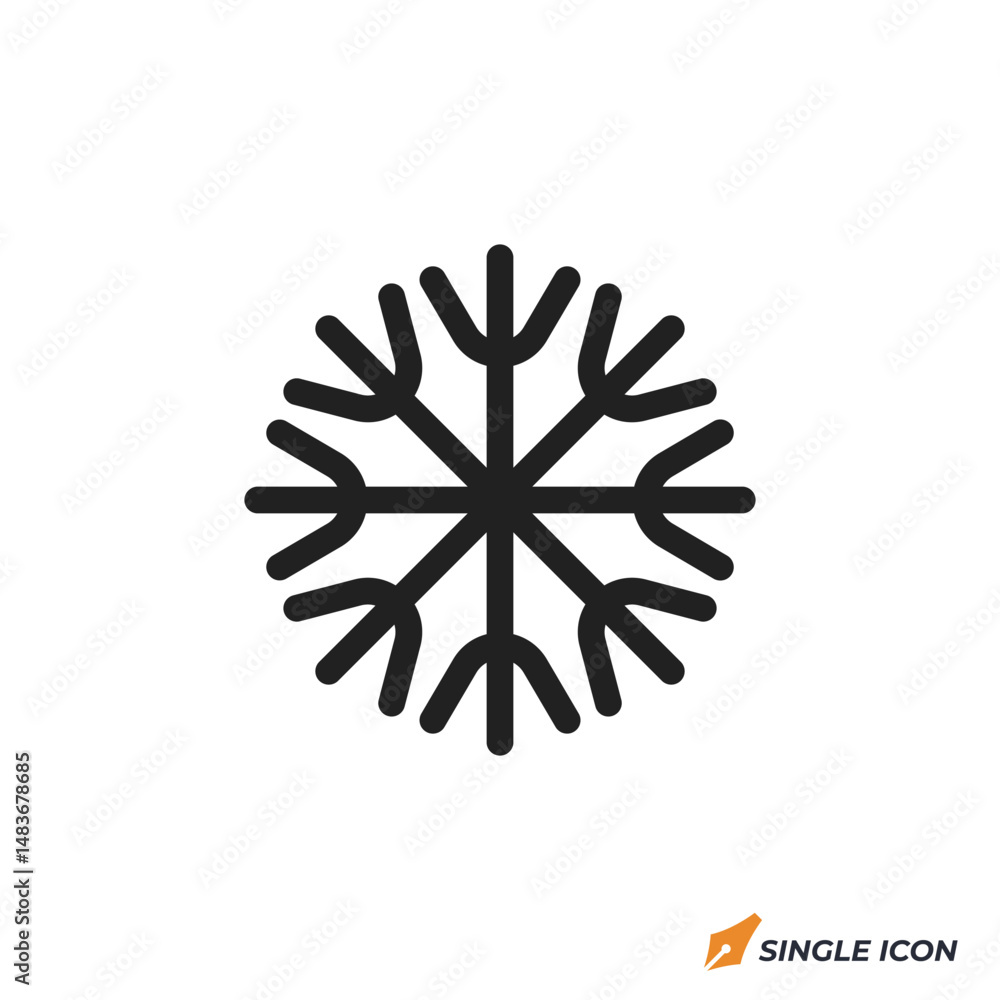Poster snowflake icon vector illustration. snowflake symbol isolated on white background