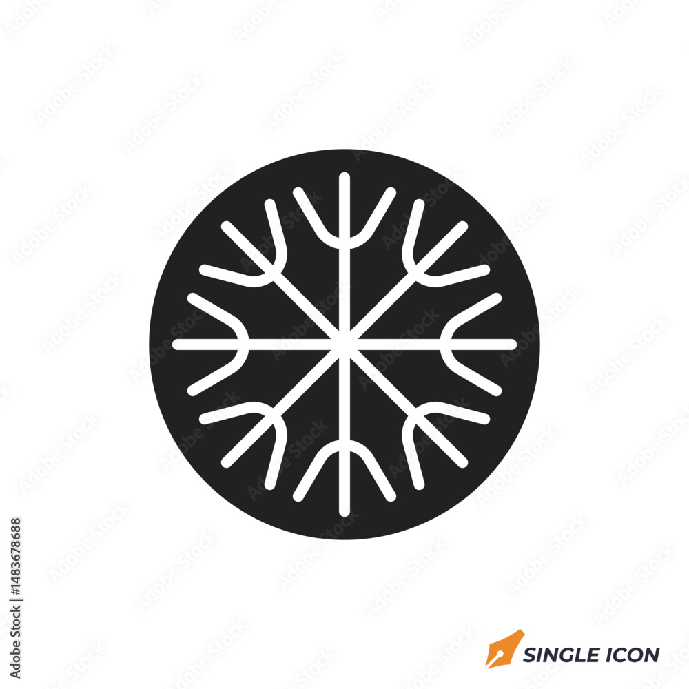 Poster snowflake icon vector illustration. snowflake symbol isolated on white background
