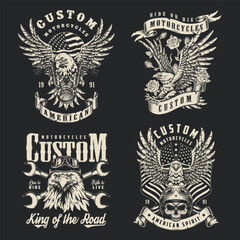 Custom motorcycle artwork featuring bold designs