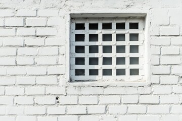 Fototapeta premium Collection of Window Shields Against White Brick Backdrop in Close-up View
