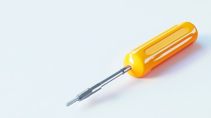 3d rendering of yellow-handled screwdriver with pointed tip isolated on white background image