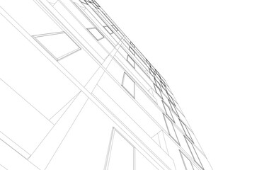 Architectural drawing vector 3d rendering