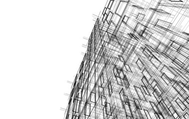 Architectural drawing vector 3d rendering