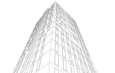 Architectural drawing vector 3d rendering