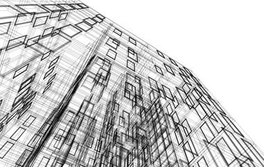 Architectural drawing vector 3d rendering