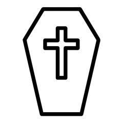 Fototapeta premium Coffin icon on white background vector Vector icon
