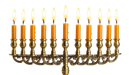 Nine candles ablaze.