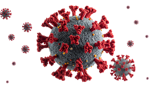 Microscopic Virus Close Up