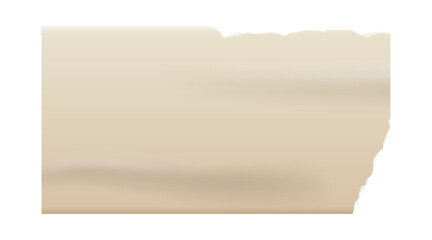 Retro white rectangle price tag sticker. Wrinkled badge with a ripped paper edge. Old distressed blank label with grunge texture for scrapbook designs.	