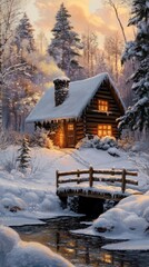 Winter Wonderland: A Cozy Cabin by the Creek