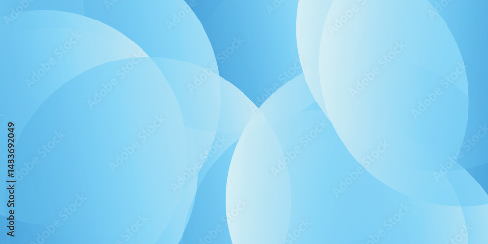 Poster abstract light blue background with circles. minimal futuristic gradient shape background vector ill