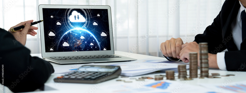 Poster cloud computing software for brisk remote work and personal data storage
