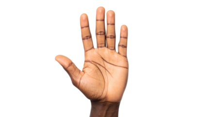 Open hand, black skin