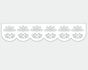anglaise, decorative flower floral lace embroidery design vector Set of seamless lattice borders. white lace ribbons cotton eyelet lace	