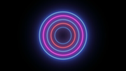 Technology neon radio waves signal icon illustration background. Audio Sound frequency signal icon background.