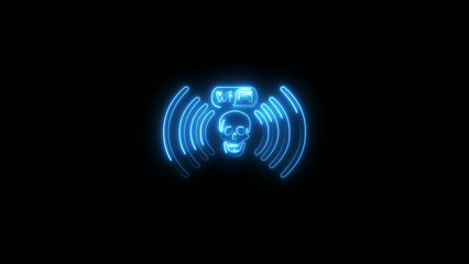 Abstract Neon Wi-Fi icon background concept illustration. Technology wireless Wi Fi sign background.
