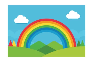 landscape with rainbow and clouds