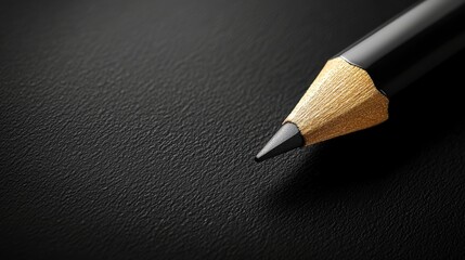 Graphite Pencil on Black Surface Creates an Immersive Visual Experience for Creativity and Design