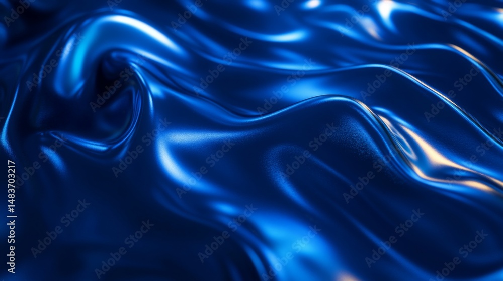 Poster creating a luxurious atmosphere with a refined abstract blue background for interior design digital 