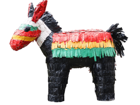 a pinata made of colorful strips