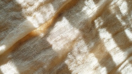 Textured Fabric with Light and Shadow Play Evoking Serenity and Calm Atmosphere in Soft Tones