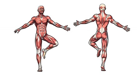 Human musculature in anatomical pose
