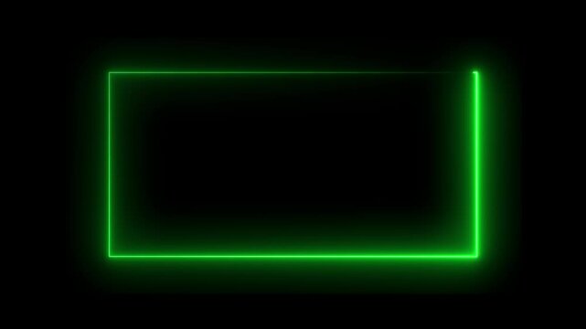 Glowing neon line  Light, Square, empty square, Cube. Abstract neon laser Line empty frame background. 4k video animation .