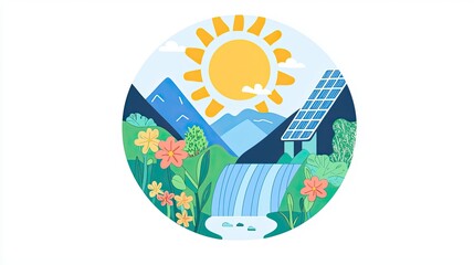 Circular graphic design showcasing sustainable energy.