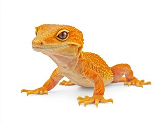 Naklejka premium Leopard gecko isolated on white background. use cases: pet care, herpetology.