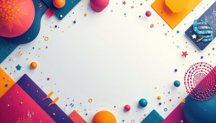 Colorful abstract shapes and vibrant geometric patterns ideal for a modern flier design , promotional material, pattern