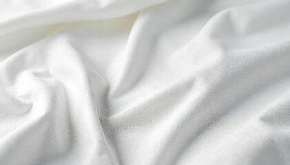 Obraz premium Crisp white linen sheets with subtle grey stripe, textile, luxury