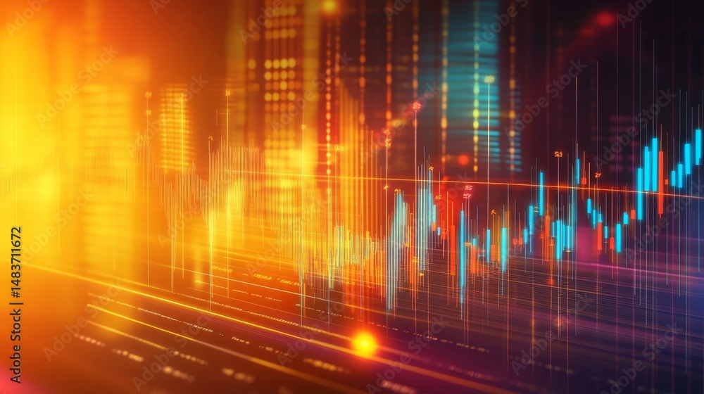 Aufkleber dynamic finance visualization abstract background digital realm colorful environment futuristic conc