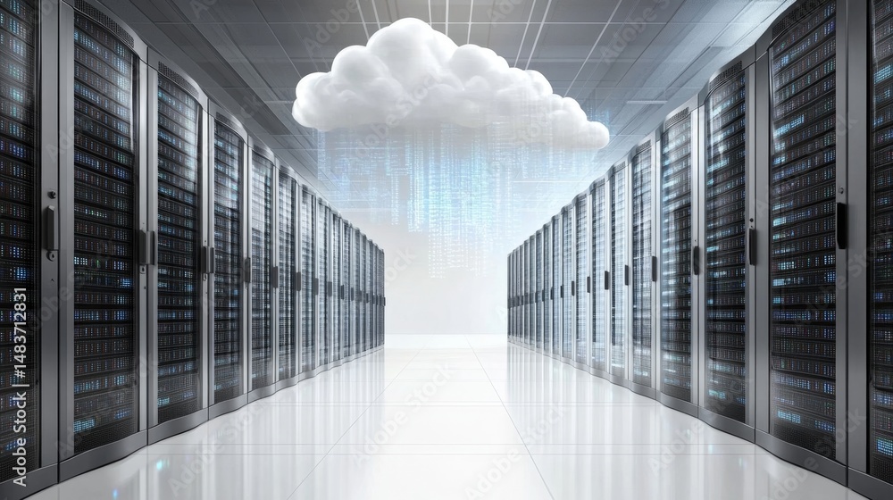 Poster optimizing network performance in a sleek server room technology environment digital infrastructure 