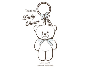 lucky char key accesoriess positive bear bow