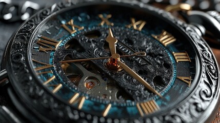Fototapeta premium Mechanical watch details closeup