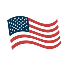 Fototapeta premium Waving American Flag Illustration Patriotic Symbol of the United States