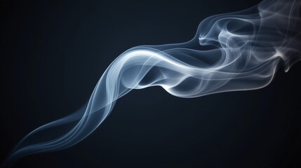 Obraz premium Swirling smoke plume isolated against dark background abstract visual artistic concept dark environment close-up view ethereal essence