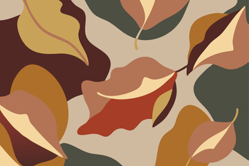 Abstract leaf illustration featuring earthy tones suitable for various design projects