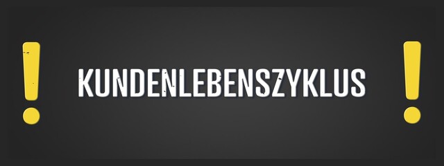 Kundenlebenszyklus (Customer lifecycle) - A blackboard illustration with white text.