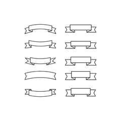 Ribbons Line Art Vector Set 